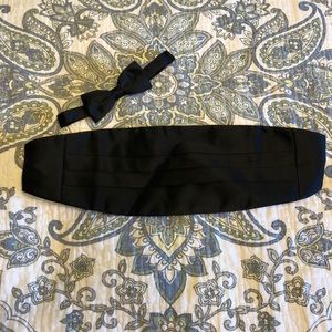 Black Bow Tie and Cummerbund